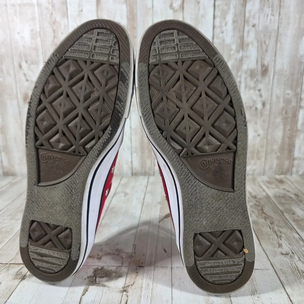 Converse Chuck Taylor All Star Low Top Red Canvas Sneakers Womens 10 Mens 8 - Picture 6 of 7